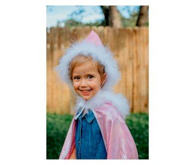 Mantello Glitter Rosa con Cappuccio 4-6 anni