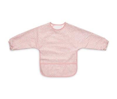 Waterproof Bib with Sleeves Snake Pale Pink