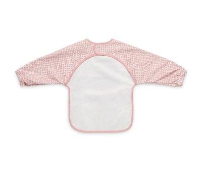 Waterproof Bib with Sleeves Snake Pale Pink