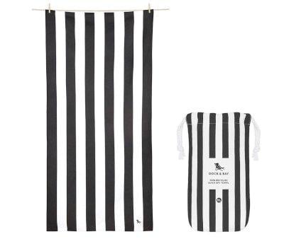 Extra Large Beach Towel Microfiber Black Cabana Personalised