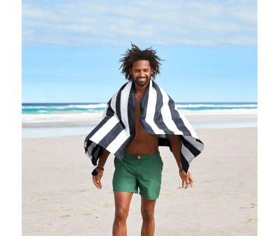 Extra Large Beach Towel Microfiber Black Cabana Personalised