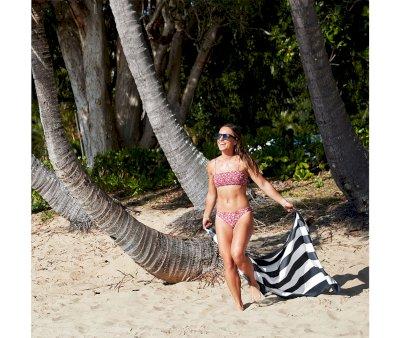 Extra Large Beach Towel Microfiber Black Cabana Personalised