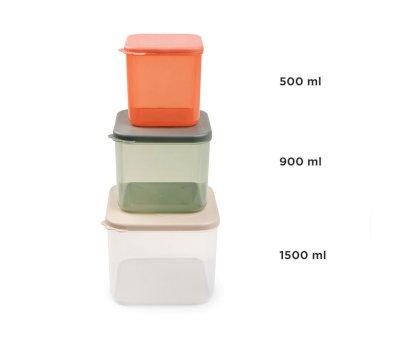 Set 3 Scatole L Porta Alimenti Elphee Colour Mix