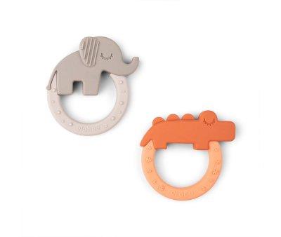 Set 2 Massaggiagengive Silicone Deer Friends Papaya/Sand