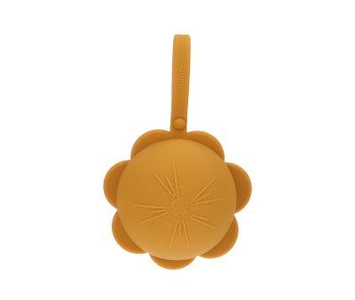 Portachupetes Silicona Flor Mostaza
