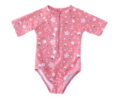 Swimsuit with Zipper Flowers