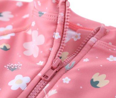 Swimsuit with Zipper Flowers