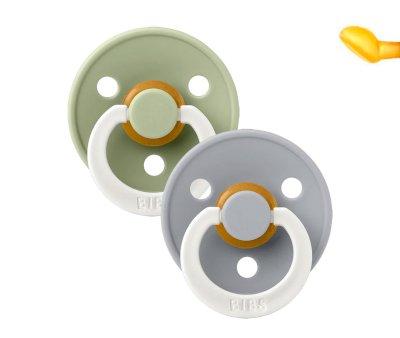 2 Chupetes Nocturnos BIBS Colour Anatmica Sage/Cloud