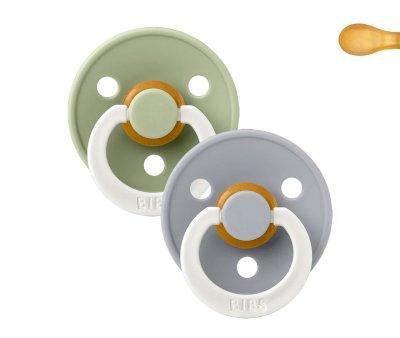 2 Succhietti BIBS Colour Simmetrica Notturni Sage/Cloud
