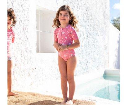 Swimsuit with Zipper Flowers