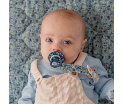 Porta-chupeta BIBS Liberty Chamomile Lawn Baby Blue