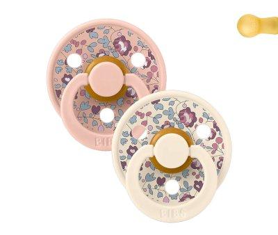 2 Succhietti BIBS Colour Round Liberty Eloise Blush Mix