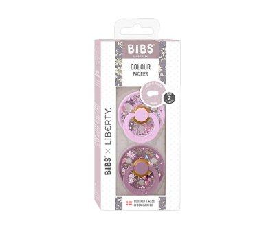 2 Succhietti BIBS Colour Round Liberty Chamomile Lawn Violet Sky Mix