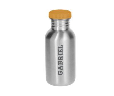 Personalised Basic Steel Bottle Mustard 500ml