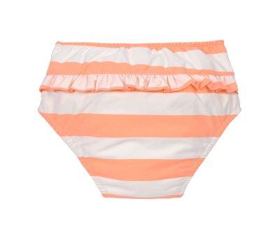 Swim Diaper with Ruffles Stripes Milky Peach