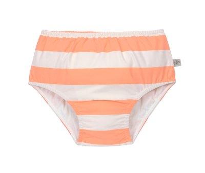 Swim Diaper with Ruffles Stripes Milky Peach