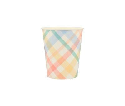 8 copos Plaid Pattern