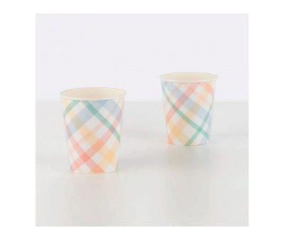 8 copos Plaid Pattern