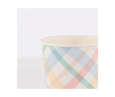 8 copos Plaid Pattern
