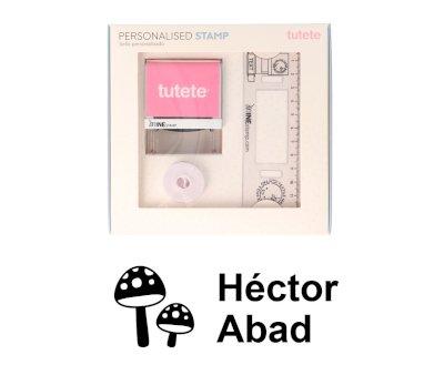 Timbro per tessuti Personalizzato Funghetti + Nastro Capi Scuri