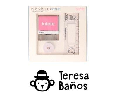 Timbro per tessuti Personalizzato Scimmietta + Nastro Capi Scuri