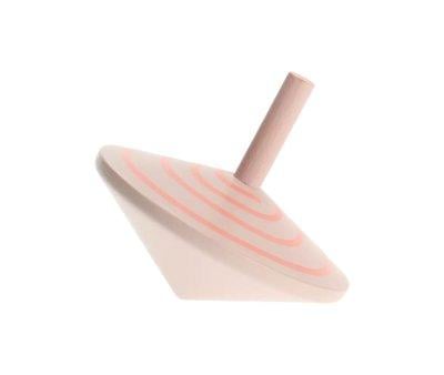 Wooden Spinning Top Spiral Pink