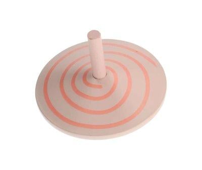 Wooden Spinning Top Spiral Pink