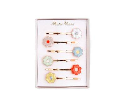 6 Daisey Enamel Hairpins