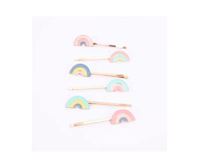 6 Rainbow Enamel Hairpins