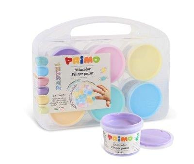 6 Finger Paint Jars Pastel