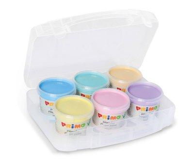 6 Finger Paint Jars Pastel