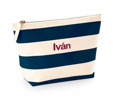Necessaire Nutica Naural-Marinho Personalizvel