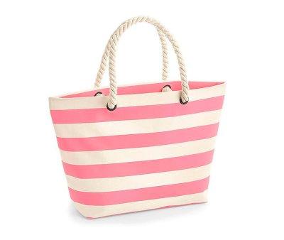 Bolsa de Playa Nautical Natural-Rosa Personalizable