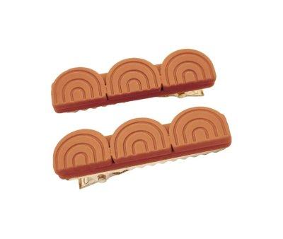 2 Barrettes Tri Rainbow Sienna