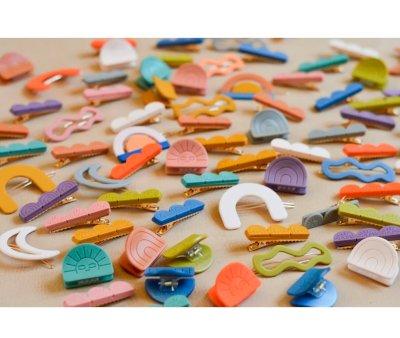 2 Barrettes Tri Rainbow Sienna