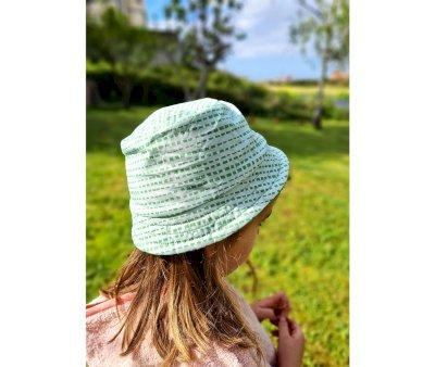 Cappello Reversibile Spugna Righe/Verde Dark