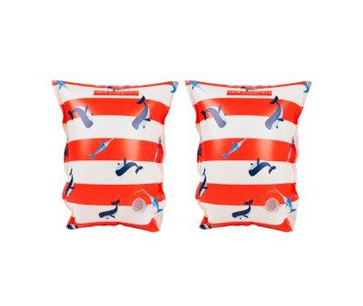 Whale Red/White Swimming Armbands Ages 2-6