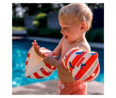 Whale Red/White Swimming Armbands Ages 2-6