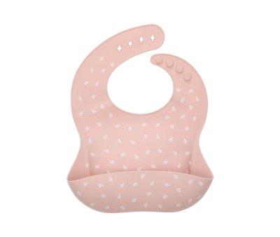 Babete de silicone Leaves Pink