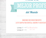 Lmina Personalizada Premio a la Mejor Profe