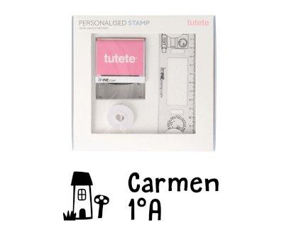 Timbro per tessuti Personalizzato Fairy House + Nastro Capi Scuri