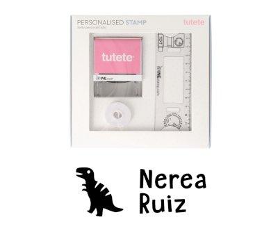 Tampon personnalis T-Rex avec ruban blanc pour vtements foncs
