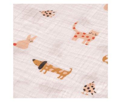 3 Muslins Swaddle & Burp Orange