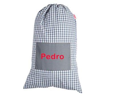Bolsa para Muda de Roupa Personalizada Vichy Cinza