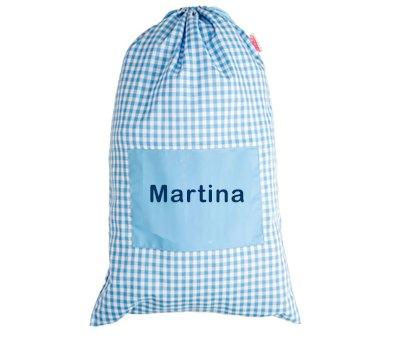 Bolsa para Muda de Roupa Personalizada Vichy Celeste