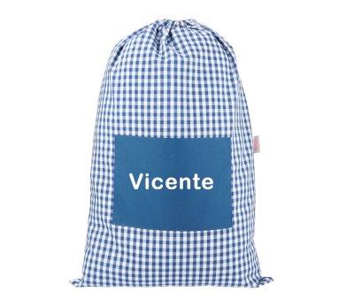 Sac pour tenue de rechange personnalisable bleu fonc Vichy