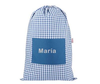 Sac pour tenue de rechange personnalisable bleu fonc Vichy