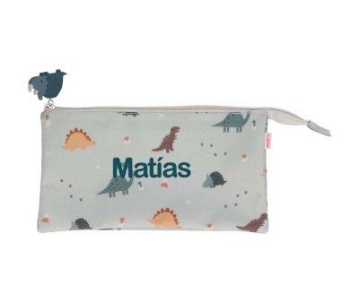 Trousse  3 Compartiments Dinos World Personnalisable