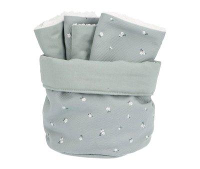 Basket with Personalized Petite Fleur Vert Drool Bib