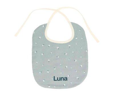 Cotton Bib Petite Fleur Vert Personalised